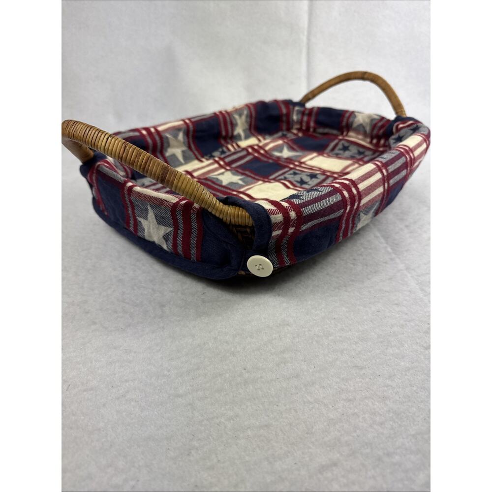 Pampered Chef Woven Selections Rectangle Wicker Serve Basket Casserole Handles +